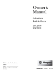 Monogram ZSC2000 Owner`s manual