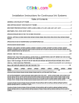 Installation Instructions for Continuous Ink Systems Table of Contents