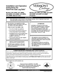 Vermont Castings UVL30RP Operating instructions