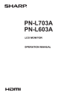 Sharp PN-L703A Instruction manual