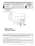 Mr. Heater 4000DF Operating instructions