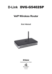 D-Link VoIP Wireless Router DVG-G5402SP User manual