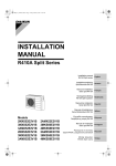 Daikin R410A Split Series Installation manual