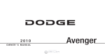 Dodge 2010 Avenger Owner`s manual