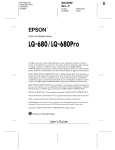 Epson 24-PIN DOT MATRIX PRINTER LQ-680 User`s guide