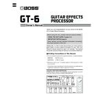 Boss GT-6 GT-6 Owner`s manual