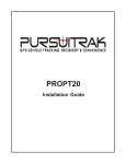 pursuitrak PROPT 20 Installation guide