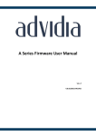 advidia "A" Series User`s manual