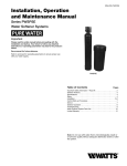 ProFlow Water softener Specifications