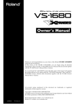 Roland VS-1680 Owner`s manual
