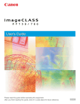 Canon imageCLASS MP700 User`s guide