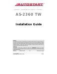 Autostart AS-2360TW Installation guide