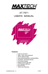 MaxTech XT-7871 User`s manual