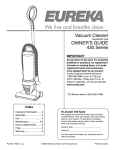 Vacuum Cleaner OWNERʼS GUIDE 430 Series