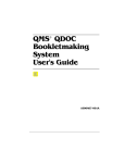 QMS QDOC Bookletmaking System User`s Guide