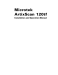 Microtek ArtixScan 120tf User`s manual
