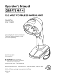 Craftsman 315.113911 Operating instructions