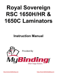 Royal Sovereign RSC-1650H Instruction manual