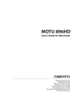 MOTU 896HD User`s guide