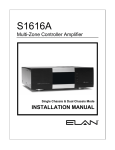 Elan S1616A Installation manual