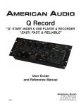 American Audio Q-Record User guide