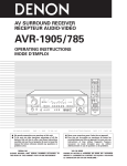 Denon 1905 - AVR AV Receiver Operating instructions