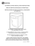 Maytag Services MDE2400AY Series User guide