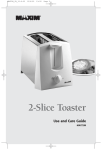 2-Slice Toaster Use and Care Guide