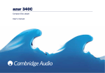 Cambridge Audio Azur 340C User`s manual
