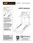 Reebok Fitness RX1000 RBTL12911 User`s manual