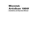 Microtek ArtixScanTS 630S User`s manual