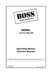 Boss Mig 250 Specifications
