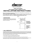 Dacor Pcor30s Installation Instructions