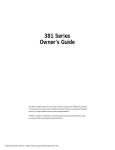 381 Series Owner`s Guide