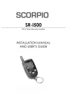 Scorpio SR-i500SW Installation manual