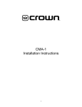 Crown CMA-1 Instruction manual