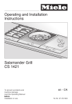 Miele SALAMANDER GRILL CS 1421 Operating instructions