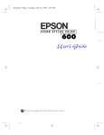 Epson Stylus Color 600 User`s guide