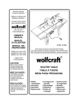 Wolfcraft 6156 Owner`s manual