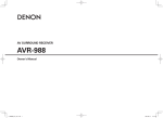 Denon AVR 988 - AV Receiver Owner`s manual
