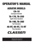 Classen TA-25D Operator`s manual