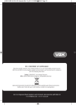 Vax U88-VU-T-A Instruction manual
