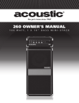 Acoustic 260 Owner`s manual
