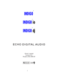 Echo Audio Indigo io Owner`s manual