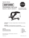 Craftsman CHIP-N-VAC 486.24717 Operator`s manual