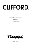 Directed Electronics CLIFFORD 1.3X Instruction manual