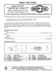 Woodstock SHOP FOX W1752 s Owner`s manual