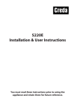 S220E Installation & User Instructions