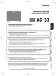 Roland AC-2 Owner`s manual