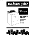 Whirlpool LE7805XP Operating instructions
